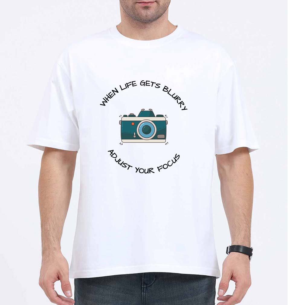 Life Photography Oversized T-Shirt for Men-White-Ektarfa.online