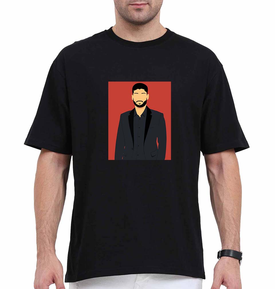 kr$na Oversized T-Shirt for Men-Black-Ektarfa.online