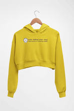 Load image into Gallery viewer, iit jodhpur Crop HOODIE FOR WOMEN-Mustard Yellow-Ektarfa.online

