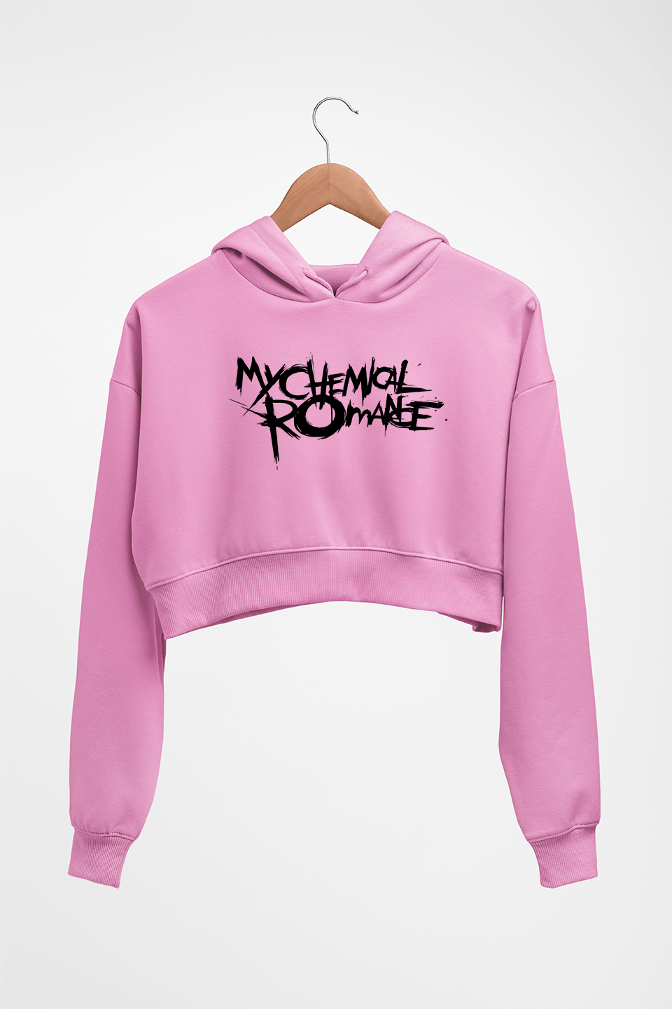 My Chemical Romance Crop HOODIE FOR WOMEN-Light Baby Pink-Ektarfa.online