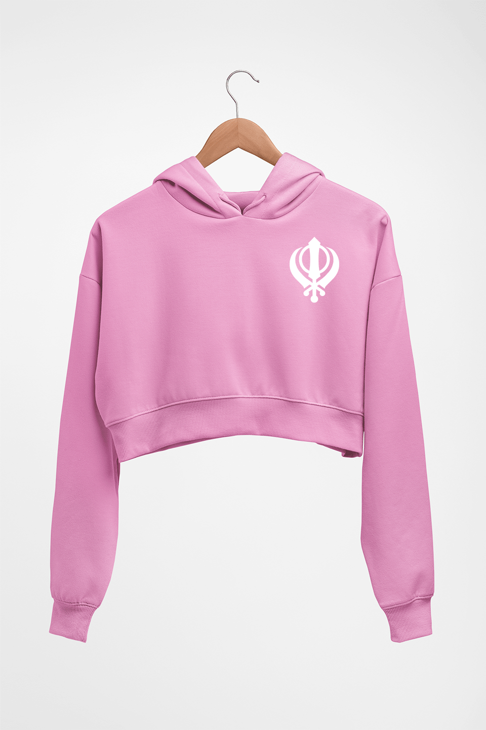 sikh Crop HOODIE FOR WOMEN-Light Baby Pink-Ektarfa.online