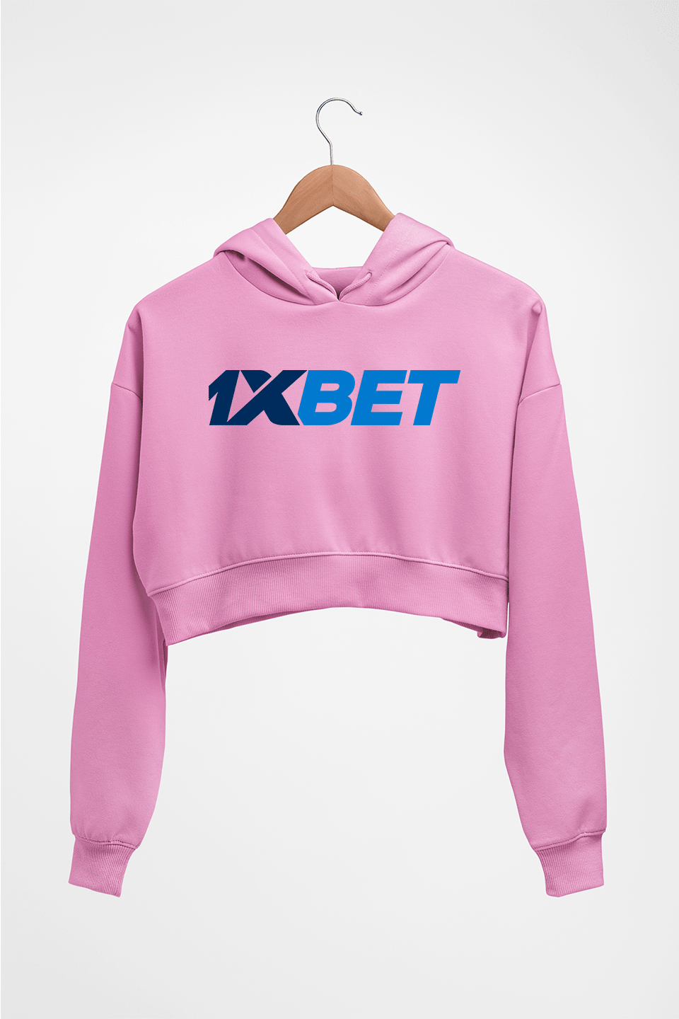 1XBet Crop HOODIE FOR WOMEN-Light Baby Pink-Ektarfa.online