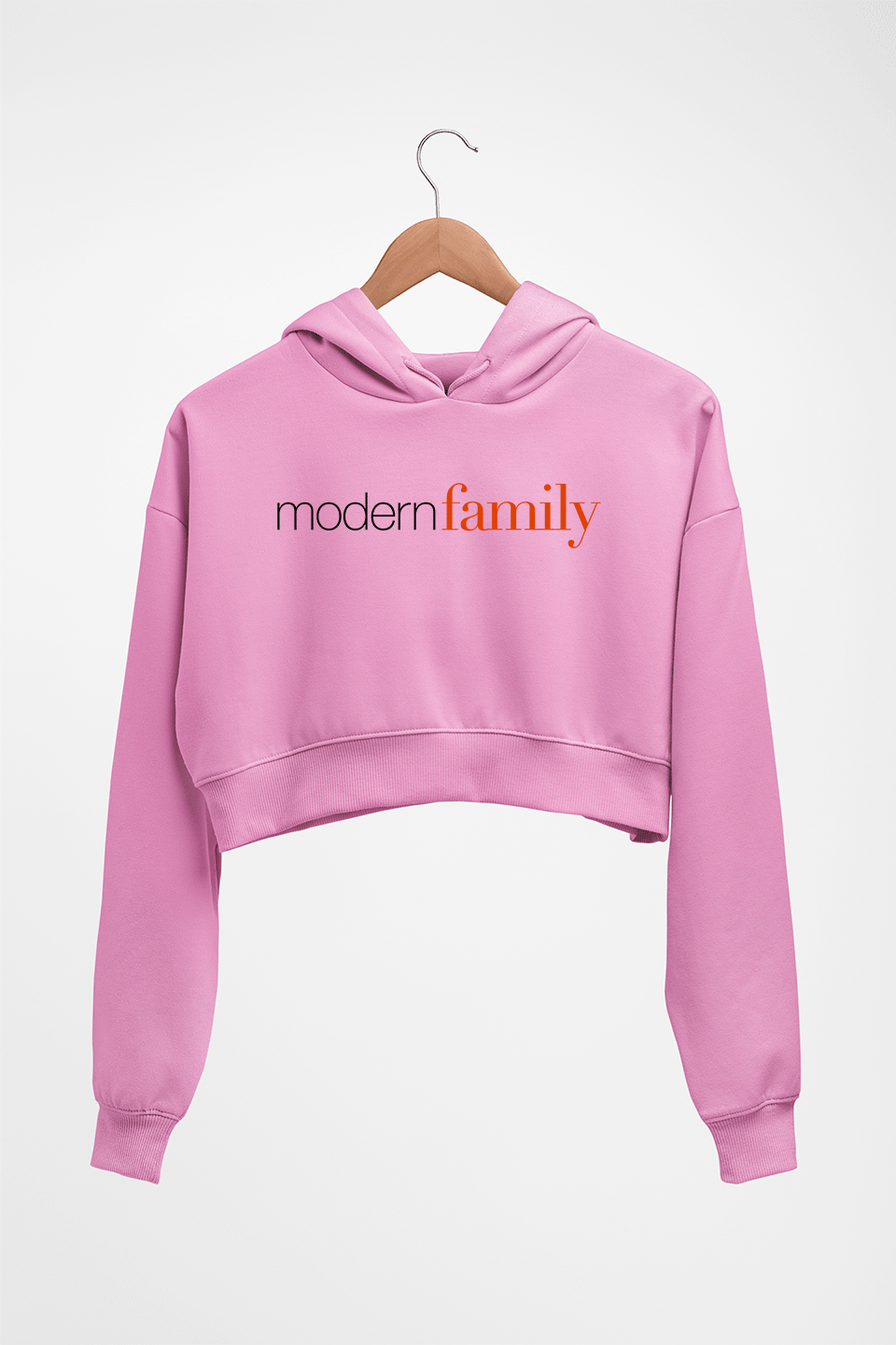 modern family Crop HOODIE FOR WOMEN-Light Baby Pink-Ektarfa.online