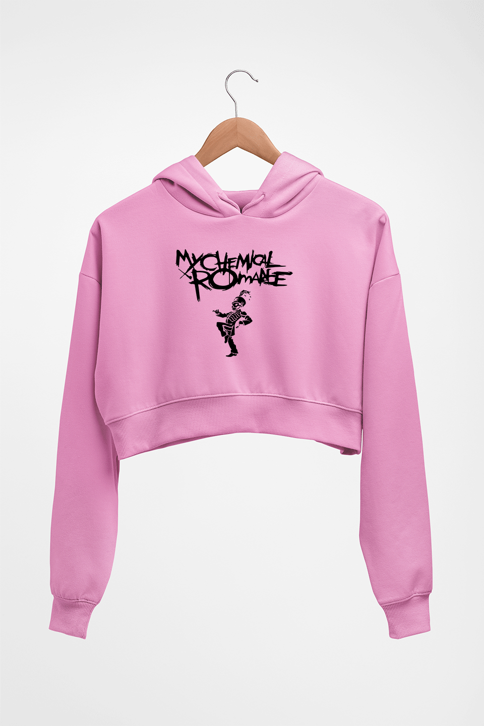 My Chemical Romance (MCR) Crop HOODIE FOR WOMEN-Light Baby Pink-Ektarfa.online