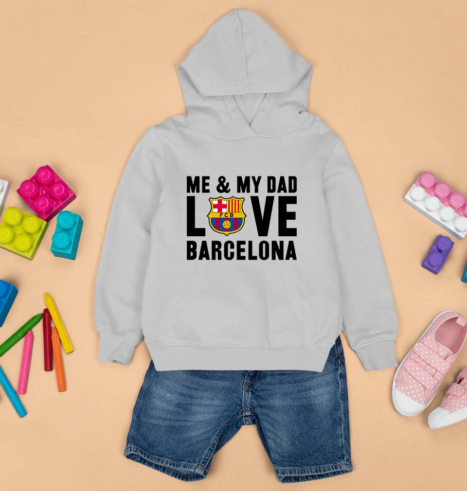Love Barcelona Kids Hoodie for Boy/Girl-Grey-Ektarfa.online