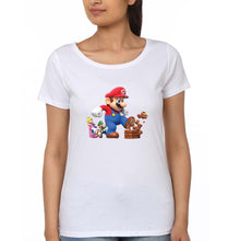Load image into Gallery viewer, Mario T-Shirt for Women-XS(32 Inches)-White-Ektarfa.online
