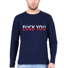 Load image into Gallery viewer, Fuck-Love You Full Sleeves T-Shirt for Men-Navy Blue-Ektarfa.online
