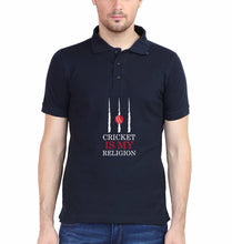 Load image into Gallery viewer, Cricket Is My Religion Polo T-Shirt for Men-S(38 Inches)-Navy Blue-Ektarfa.co.in
