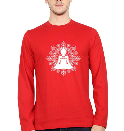 Aham Bhahmasmi Full Sleeves T-Shirt for Men-Red-Ektarfa.online