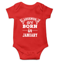 Load image into Gallery viewer, Legends are Born in January Kids Romper For Baby Boy/Girl-0-5 Months(18 Inches)-RED-Ektarfa.online
