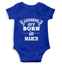 Load image into Gallery viewer, Legends are Born in March Kids Romper For Baby Boy/Girl-0-5 Months(18 Inches)-Royal Blue-Ektarfa.online
