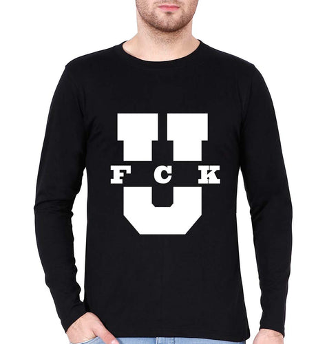 Fuck U Full Sleeves T-Shirt for Men-Black-Ektarfa.online
