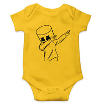 Load image into Gallery viewer, Dab Marshmello Kids Romper For Baby Boy/Girl-0-5 Months(18 Inches)-Yellow-Ektarfa.online
