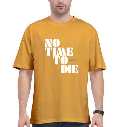 No Time To Die James Bond 007 Oversized T-Shirt for Men-Golden Yellow-Ektarfa.online