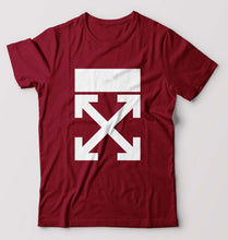 Load image into Gallery viewer, Off-white T-Shirt for Men-S(38 Inches)-Maroon-Ektarfa.online
