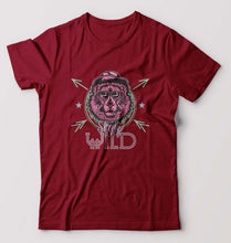 Load image into Gallery viewer, Stay Wild T-Shirt for Men-S(38 Inches)-Maroon-Ektarfa.online
