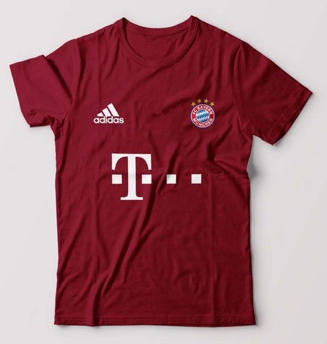FC Bayern Munich 2021-22 T-Shirt for Men-S(38 Inches)-Maroon-Ektarfa.online