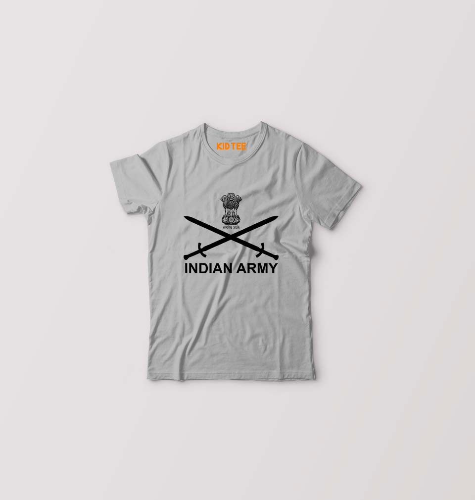 Indian Army Kids T-Shirt for Boy/Girl-Grey-Ektarfa.online