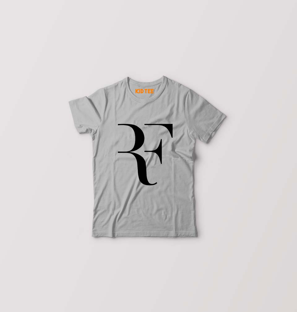 Roger Federer(RF) Kids T-Shirt for Boy/Girl-Grey-Ektarfa.online