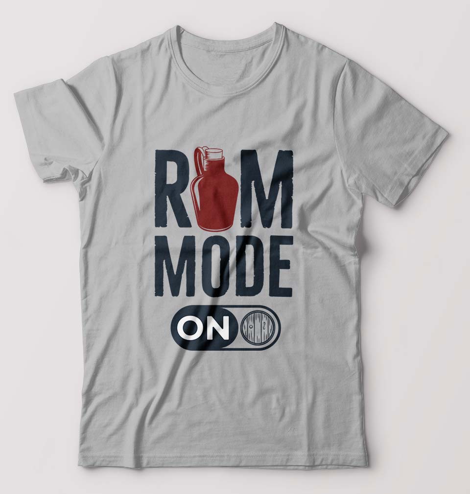 Rum T-Shirt for Men-S(38 Inches)-Grey Melange-Ektarfa.online