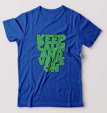 Load image into Gallery viewer, keep calm and vape on T-Shirt for Men-Royal Blue-Ektarfa.online
