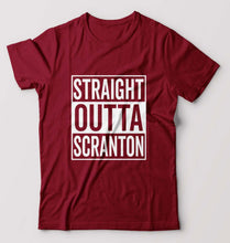 Load image into Gallery viewer, Straight Outta Scranton T-Shirt for Men-S(38 Inches)-Maroon-Ektarfa.online
