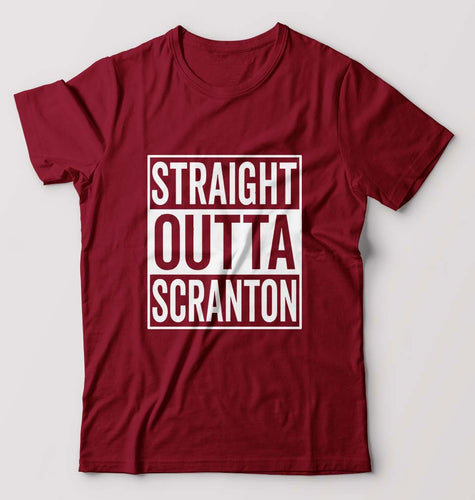 Straight Outta Scranton T-Shirt for Men-Maroon-Ektarfa.online