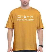 Load image into Gallery viewer, COder Oversized T-Shirt for Men-Golden Yellow-Ektarfa.online
