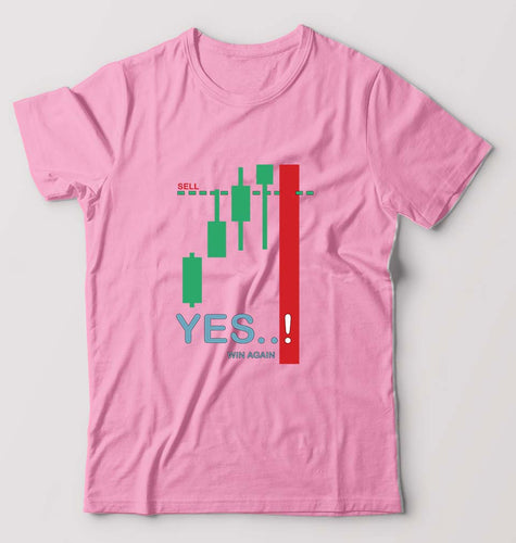 Share Market(Stock Market) T-Shirt for Men-S(38 Inches)-Light Baby Pink-Ektarfa.online
