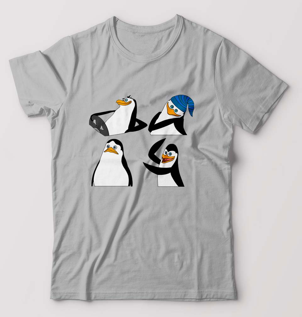 Penguins of Madagascar T-Shirt for Men-Grey Melange-Ektarfa.online
