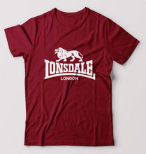 Load image into Gallery viewer, Lonsdale T-Shirt for Men-S(38 Inches)-Maroon-Ektarfa.online
