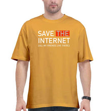 Load image into Gallery viewer, Internet Funny Oversized T-Shirt for Men-Golden Yellow-Ektarfa.online
