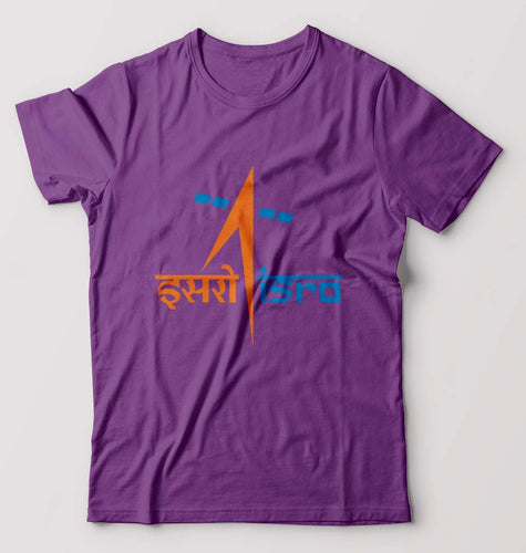 Isro T-Shirt for Men-S(38 Inches)-Purple-Ektarfa.online