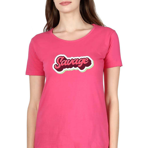 Savage T-Shirt for Women-Pink-Ektarfa.online