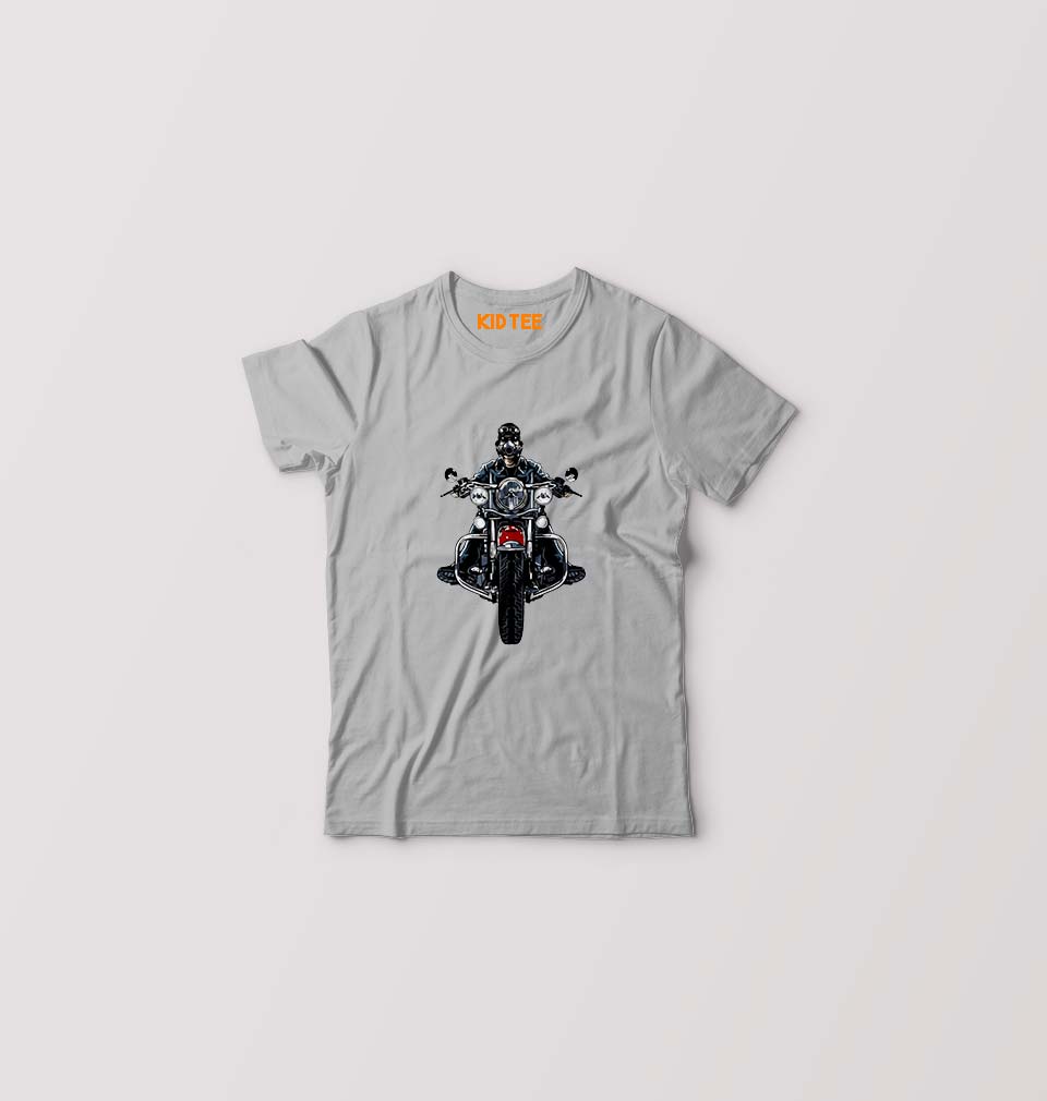 Biker Kids T-Shirt for Boy/Girl-Grey-Ektarfa.online