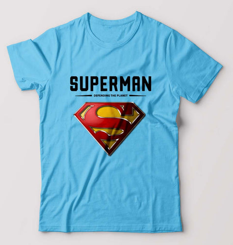 Superman Superhero T-Shirt for Men-Light Blue-Ektarfa.online