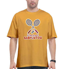 Load image into Gallery viewer, Badminton Oversized T-Shirt for Men-Golden Yellow-Ektarfa.online
