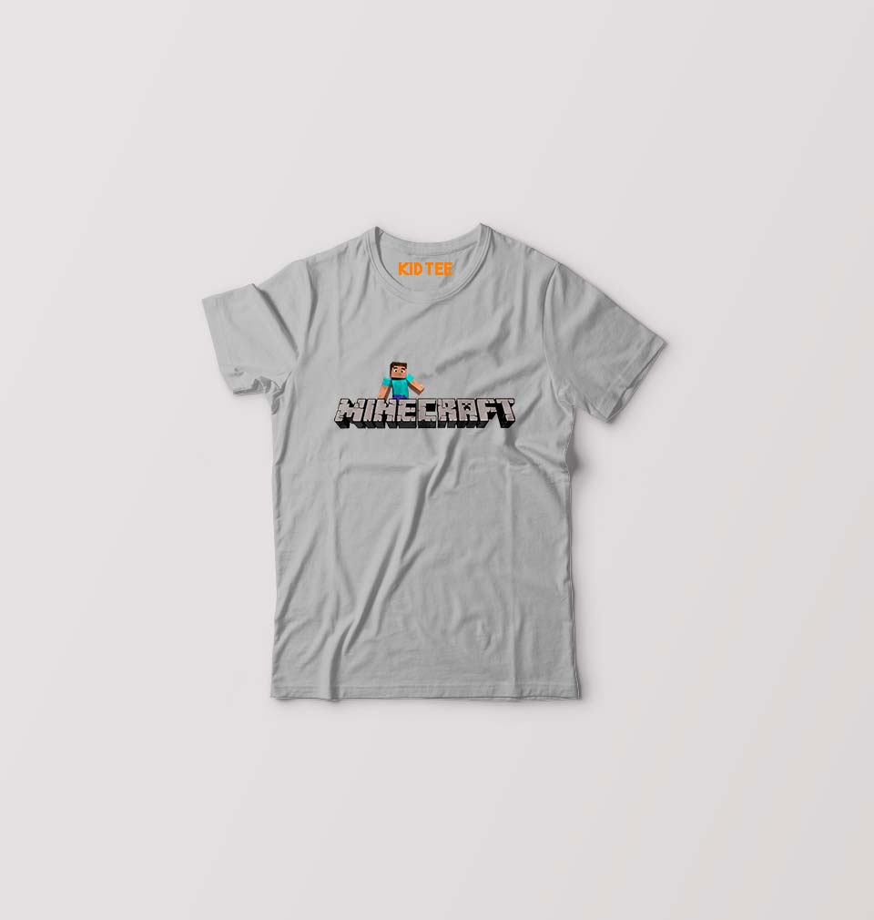 Minecraft Kids T-Shirt for Boy/Girl-Grey-Ektarfa.online