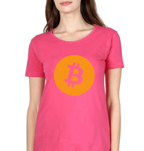 Load image into Gallery viewer, Cryptocurrency Bitcoin T-Shirt for Women-Pink-Ektarfa.online
