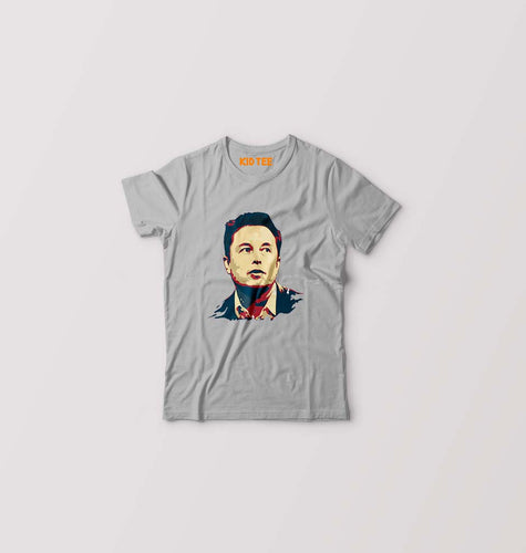 Elon Musk Kids T-Shirt for Boy/Girl-Grey-Ektarfa.online