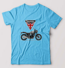 Load image into Gallery viewer, Triumph Motorcycles T-Shirt for Men-S(38 Inches)-Light Blue-Ektarfa.online
