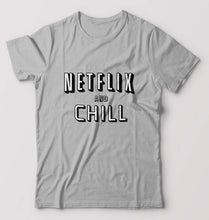 Load image into Gallery viewer, Netflix and chill T-Shirt for Men-Grey Melange-Ektarfa.online
