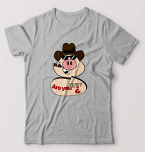 Load image into Gallery viewer, Pig Funny T-Shirt for Men-S(38 Inches)-Grey Melange-Ektarfa.online
