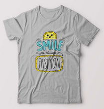 Load image into Gallery viewer, Smile are Always in Fashion T-Shirt for Men-S(38 Inches)-Grey Melange-Ektarfa.online
