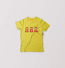 Load image into Gallery viewer, The Three wise monkeys Kids T-Shirt for Boy/Girl-Yellow-Ektarfa.online
