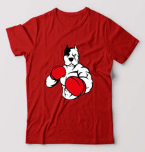 Load image into Gallery viewer, Pitbull Boxing T-Shirt for Men-S(38 Inches)-Red-Ektarfa.online
