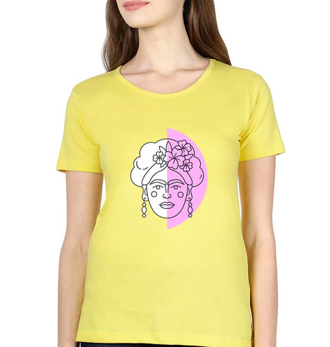 Frida Kahlo T-Shirt for Women-Mustard Yellow-Ektarfa.online