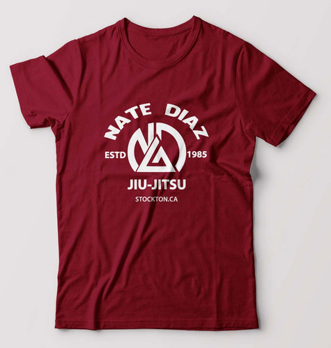 Nate Diaz UFC T-Shirt for Men-S(38 Inches)-Maroon-Ektarfa.online