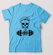 Load image into Gallery viewer, Gym Train Hard T-Shirt for Men-Light Blue-Ektarfa.online
