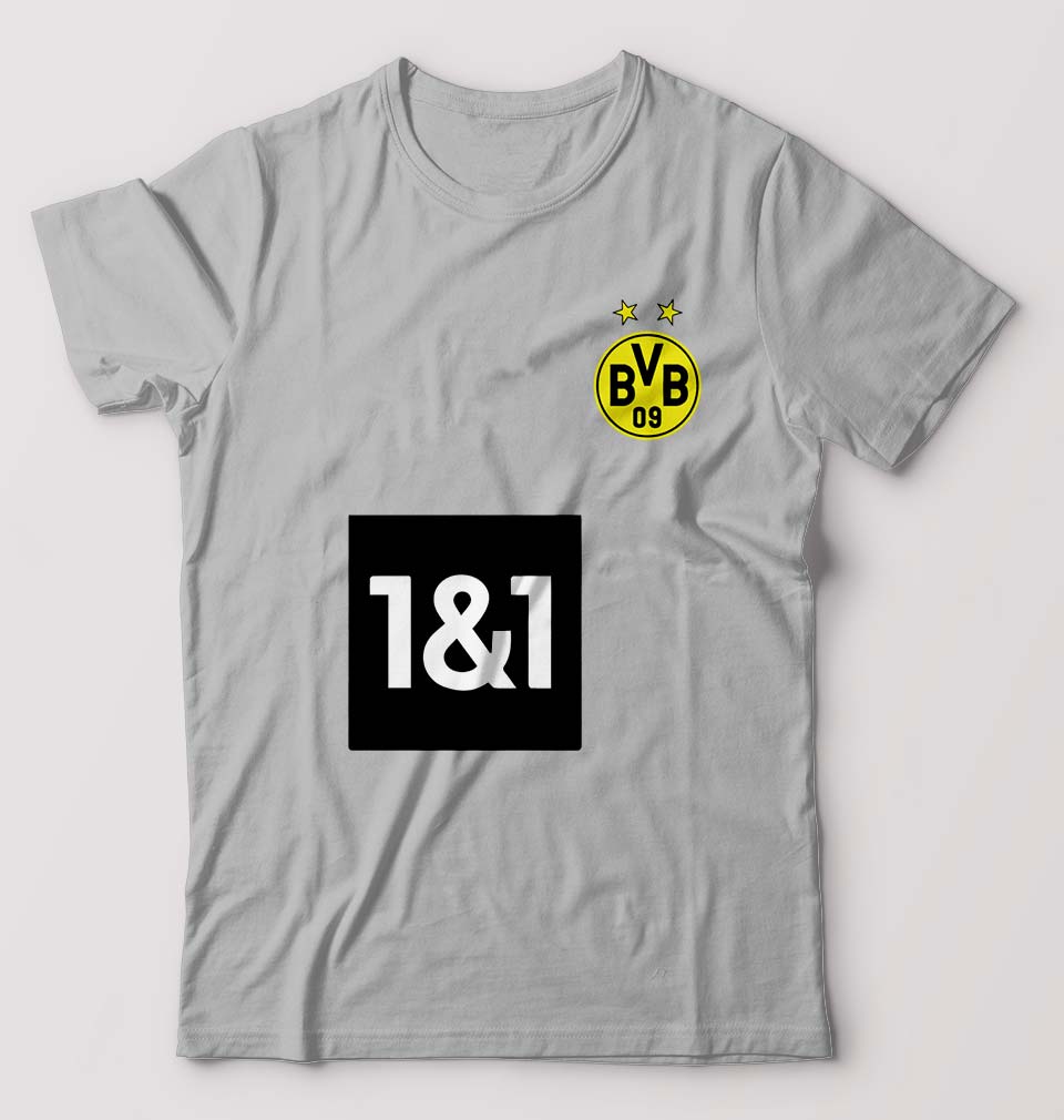 Borussia Dortmund 2021-22 T-Shirt for Men-S(38 Inches)-Grey Melange-Ektarfa.online